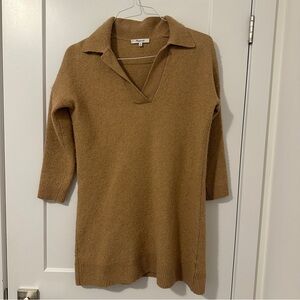 Madewell Sweater Dress Wool Blend V- Neck Camel Colour Size XS Women’s